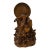 7" Bodhisattva Statue W Calligraphy Halo & Lotus Base Wood Statue For Sale