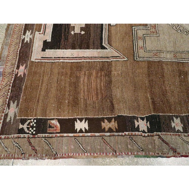 Brown Galerie Shabab Collection Mid-20th Century Handmade Turkish Tribal Room Size Carpet For Sale - Image 8 of 10
