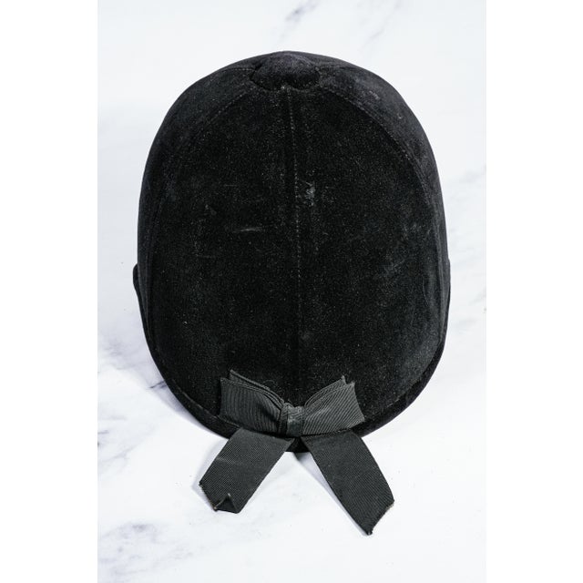English Vintage Black Velvet Horse Riding Helmet Equestrian Decorative Home Decor Prop For Sale In New York - Image 6 of 11