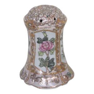 Nippon Hand Painted Hat Pin Holder Ornate Gold Gilded Flowers Landscape