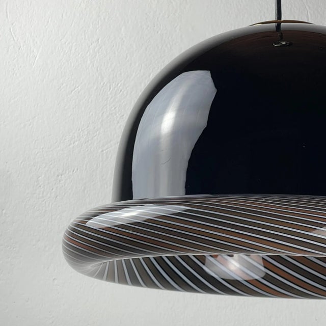 Vintage Italian Murano Black Pendant Lamp, 1960s For Sale - Image 10 of 18