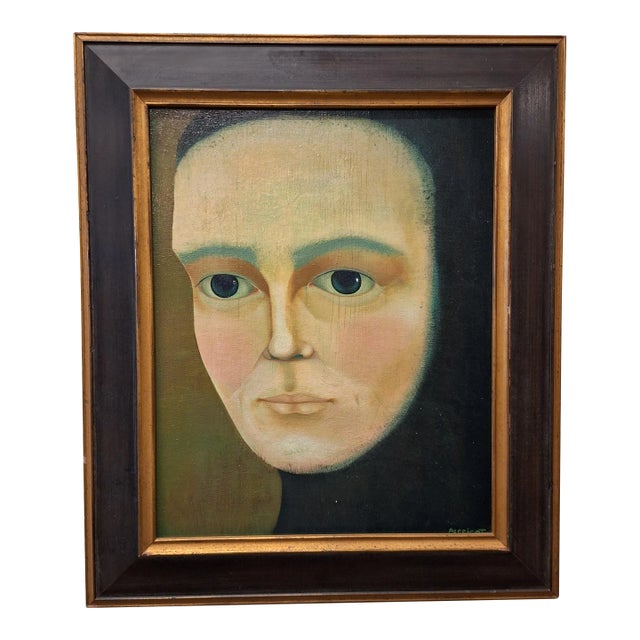 Monique Passicot 1984 Oil Painting " Portrait of Nobody ", Framed For Sale