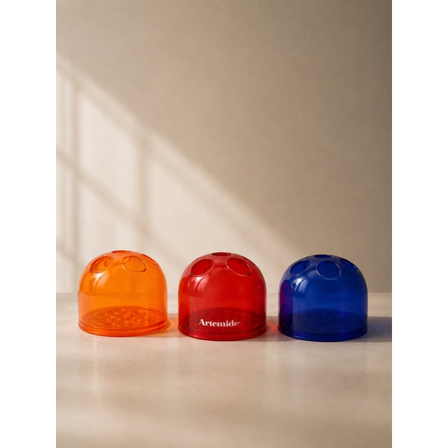A rare and iconic set of three Dedalino pen holders designed by Emma Gismondi Schweinberger for Artemide. This specific...