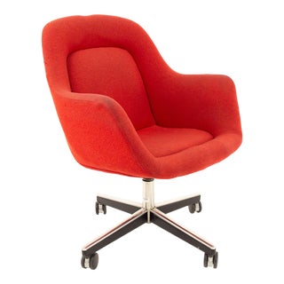 Max Pearson for Knoll Mid Century Red Upholstered Office Desk Chair For Sale