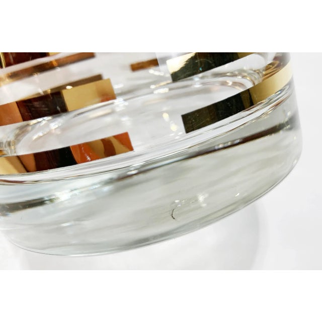 Transparent Vintage Mid Century Modern Style Gold Banded Lowball Glasses, Set of 4 For Sale - Image 8 of 9