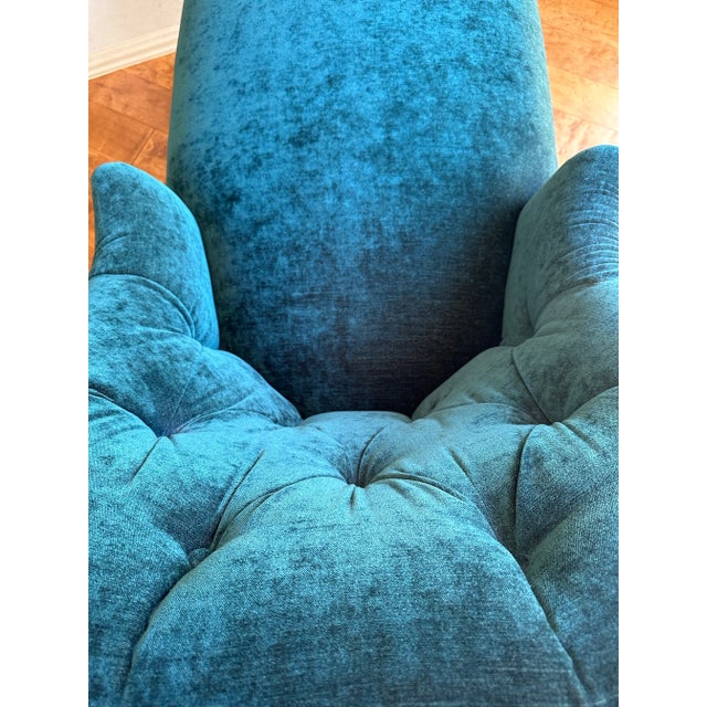 Textile Emerald Green Chaise Longue For Sale - Image 7 of 9