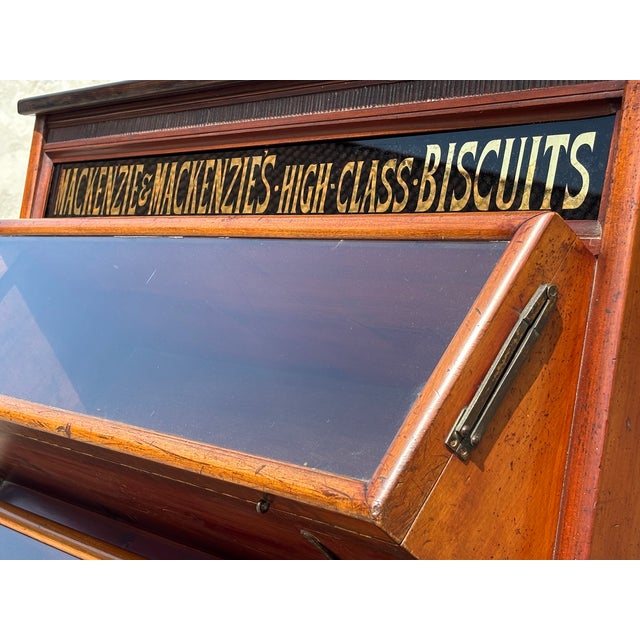 Brown Antique Mackenzies Biscuits Display Cabinet in Mahogany, 1880 For Sale - Image 8 of 12