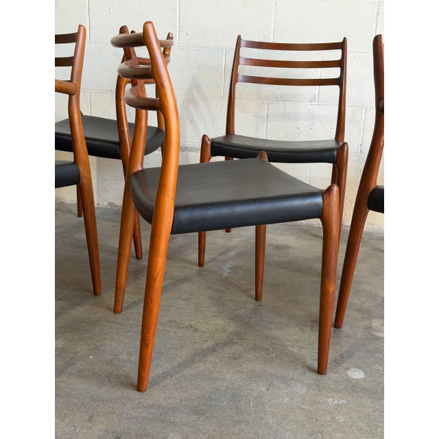 Wood Jl Moller Model 78 and 62 Walnut Dining Chairs Set of 6 Denmark Mid-Century Modern 1960s For Sale - Image 7 of 14