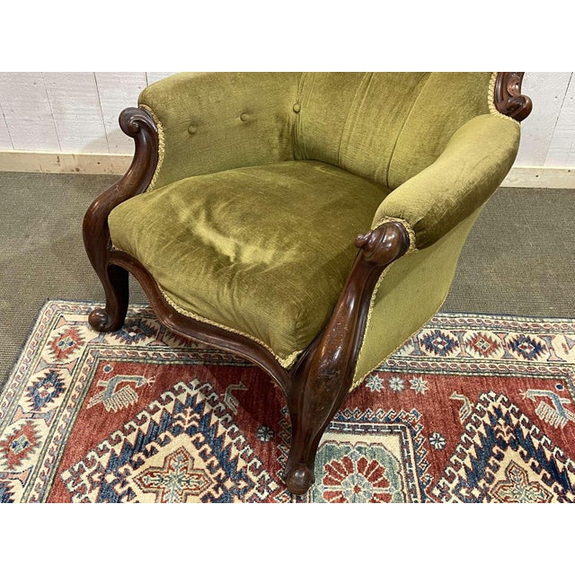 19th Century Victorian Armchair in Mahogany For Sale - Image 5 of 9