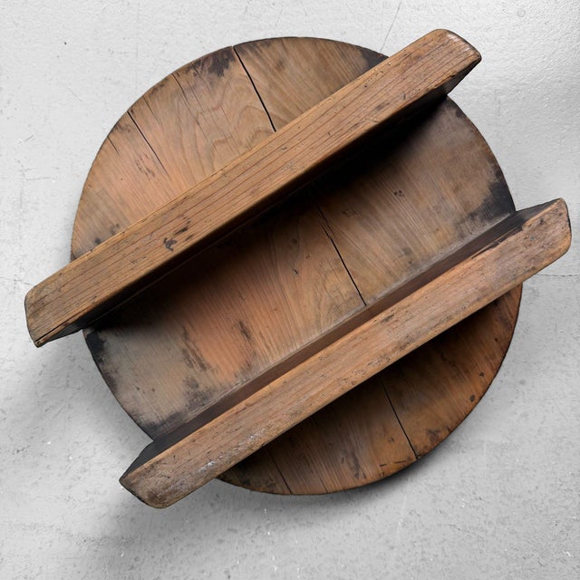Japanese Wabi-Sabi Wooden Oke Lid, 1920s For Sale - Image 6 of 13