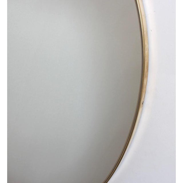 Gold Vintage Italian Wall Mirror with Brass Frame in the style of Gio Ponti, 1960s For Sale - Image 8 of 13