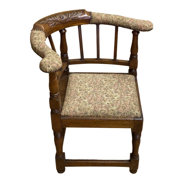 1860s Antique English Corner Chair For Sale