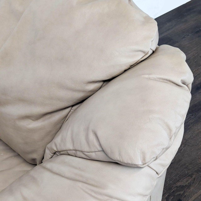 Animal Skin Natale Furniture Plush Beige Leather Lounge Chair - Comfortable and Stylish For Sale - Image 7 of 9