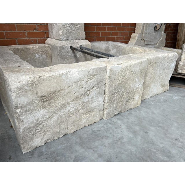 Cucuron Single Pillar Limestone Wall Fountain From the South of France For Sale - Image 10 of 14