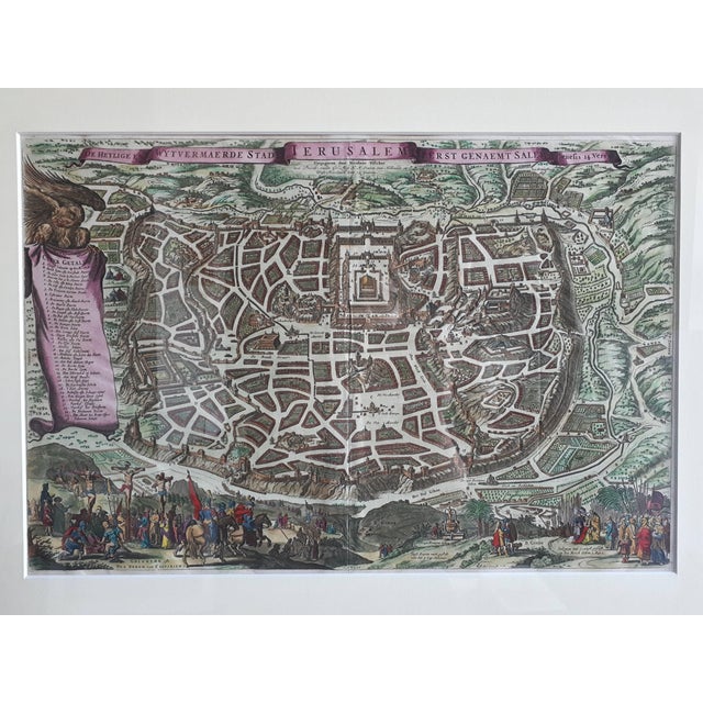 Antique Framed Map of Jerusalem by N. Visscher, 1702 For Sale