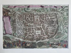 Antique Framed Map of Jerusalem by N. Visscher, 1702