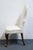 Late 20th Century High End Vintage Solid Cherry Traditional Georgian White Upholstered High Back Dining Side Chair For Sale - Image 5 of 9