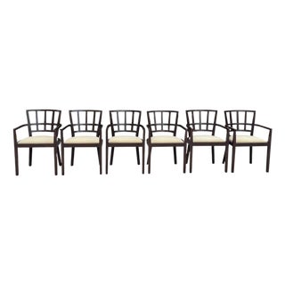 Vintage Signed Knoll Studio Dining Armchairs, Set of 6 For Sale