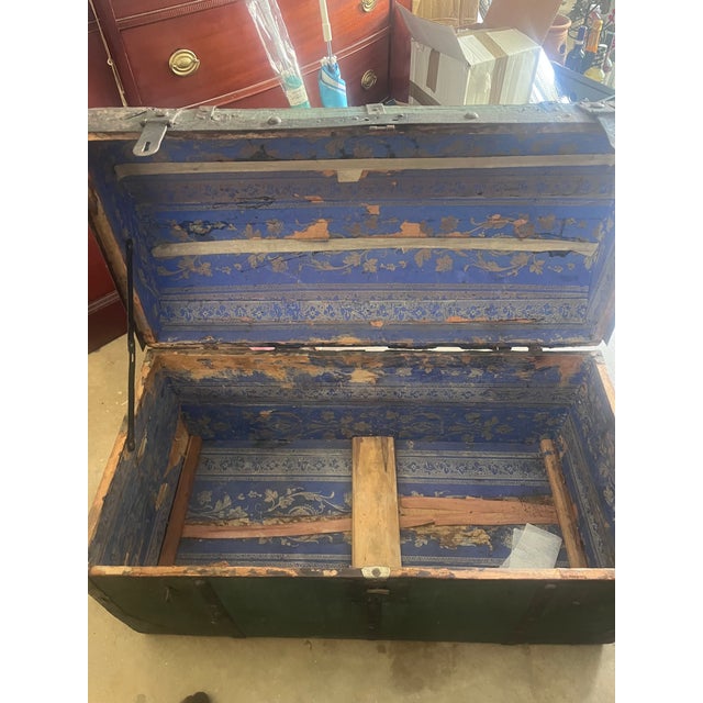 Late 19th Century French Transatlantic Steamship Trunk - Compagnie Générale Transatlantique, Le Havre to New York For Sale - Image 4 of 9