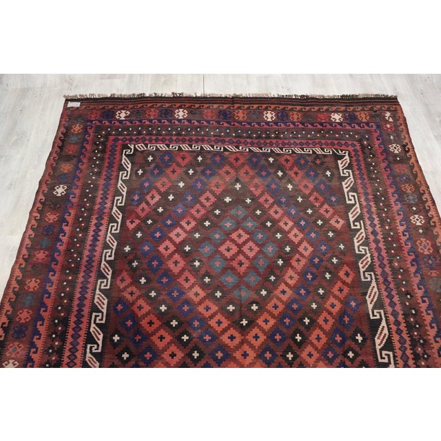Afghan Kilim Rug, 1950s For Sale - Image 4 of 16