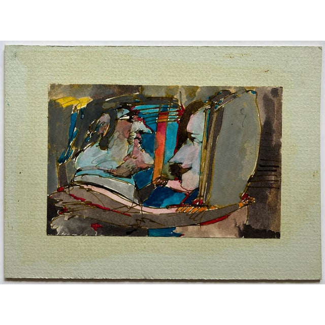 1990s "Portrait of a Couple" 1990s Painting For Sale - Image 5 of 6