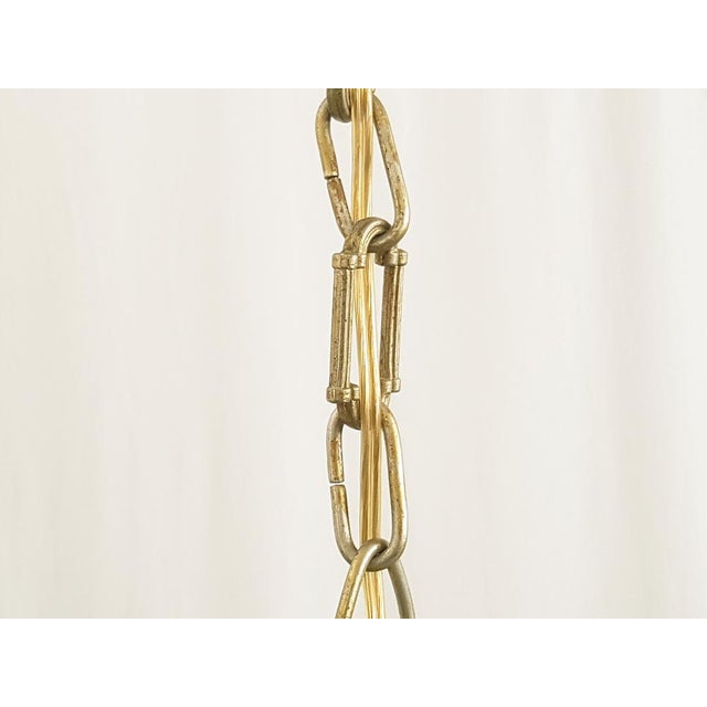 Silver Italian Opaline Glass & Nickel-Plated Metal Pendant Lamp from Reggiani, 1960s For Sale - Image 8 of 11