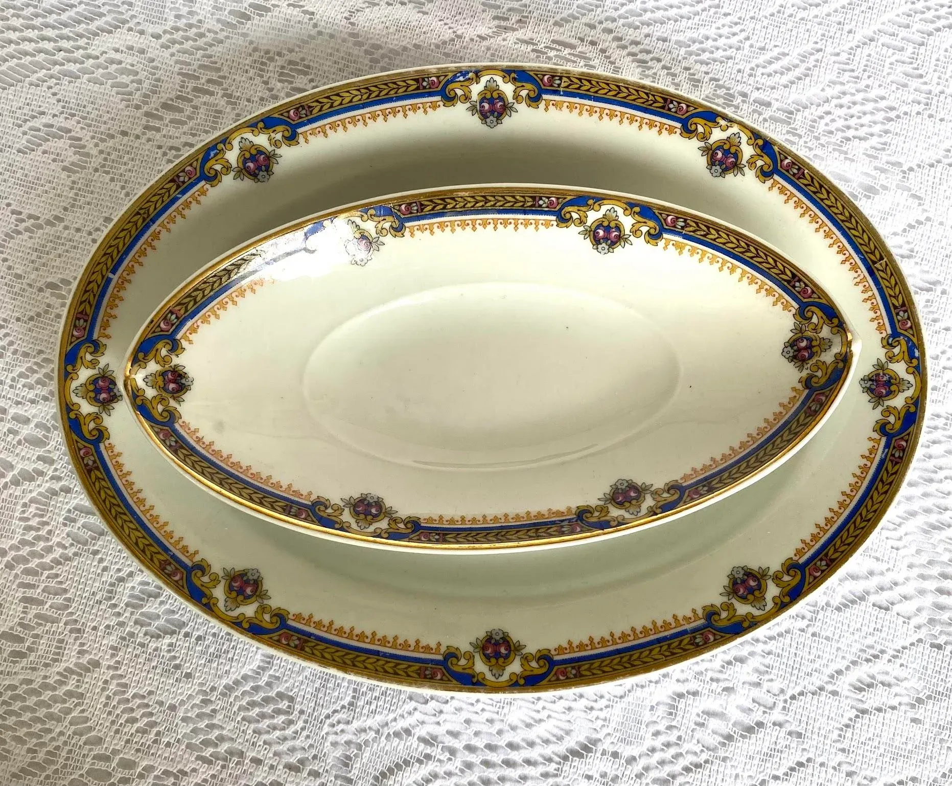 1929 Vintage Union Céramique Limoges 7 Pieces Serving Set with