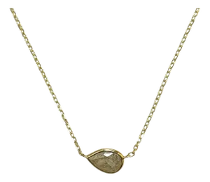Classic Bezeled 14k Yellow Gold 1.24ct Natural Diamond Necklace