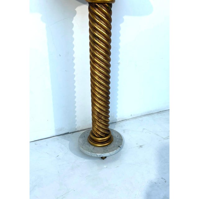 A Marble Top Gilt Wood Pedestal For Sale - Image 4 of 5