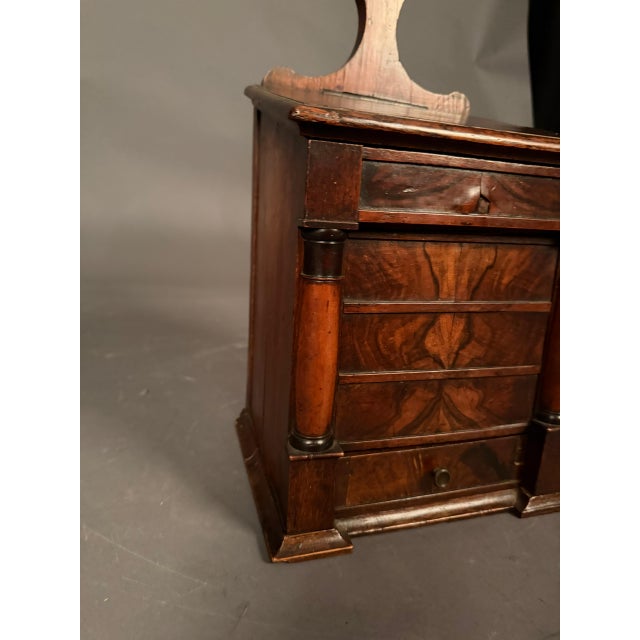 Burnt Umber 19th Century French Walnut Salt Box With Burl Walnut Drawer, Lift Lid & Brass, Circa 1820 For Sale - Image 8 of 11