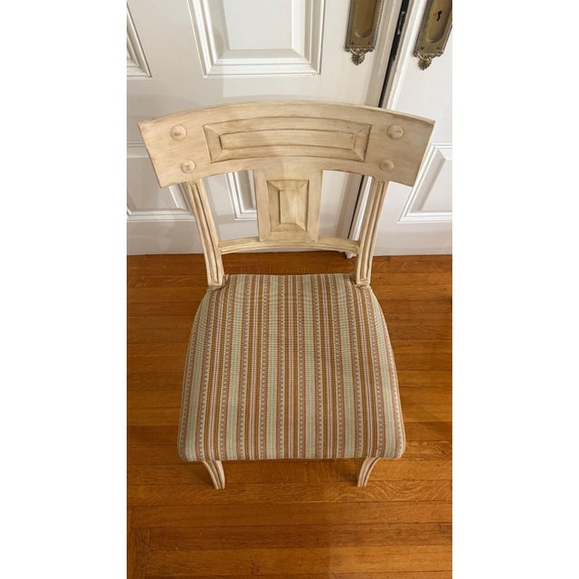 Set of 6 Michael Taylor Klismos Style Dining Chairs – Cream Lacquer Finish For Sale In Boston - Image 6 of 12