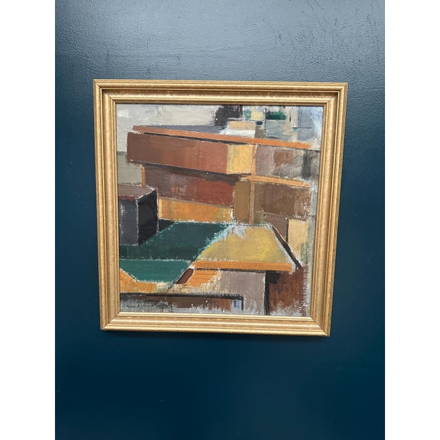 Gustav Adolf Johansson, Cubist Rooftops, 1950s, Oil on Canvas, Framed For Sale - Image 14 of 18