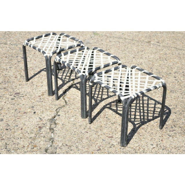 Brown Jordan Tamiami Aluminum Vinyl Strap Pool Stacking Side Tables