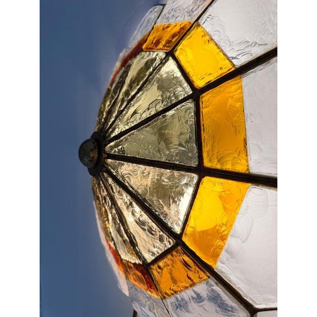 1970s Vintage Hammered Glass and Wrought Iron Wall Lights by Longobard, 1970s, Set of 2 For Sale - Image 5 of 18
