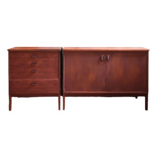 Teak Sideboard and Chest of Drawers from Ulferts Möbler, Tibro, Sweden, 1960s, Set of 2 For Sale