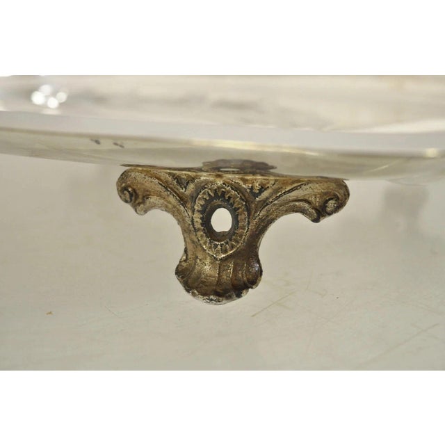 Vintage Regency Style Silver Plated 18" Footed Meat Tray Cutlery Serving Platter For Sale In Philadelphia - Image 6 of 8