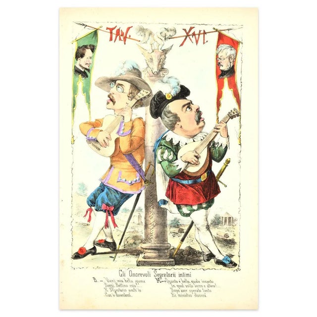 The Honorable Intimate Secretaries - Lithograph by A. Maganaro - 1872 1872 For Sale - Image 3 of 3