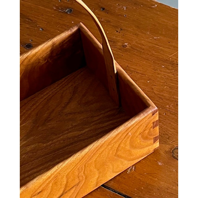 Vintage Shaker Style Cherry Wood Basket Made by Joe W Robson For Sale - Image 4 of 6