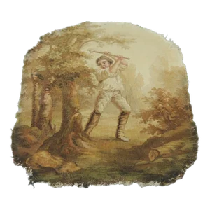 Antique Aubusson Tapestry Chair Back Cover