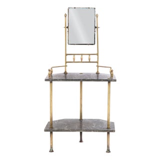 A French Brass and Marble Vanity With Mirror, Circa 1890. For Sale
