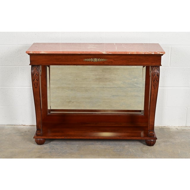 An outstanding French Empire, Neoclassical, or Regency style console table, sofa table, or entry table By Ethan Allen USA,...