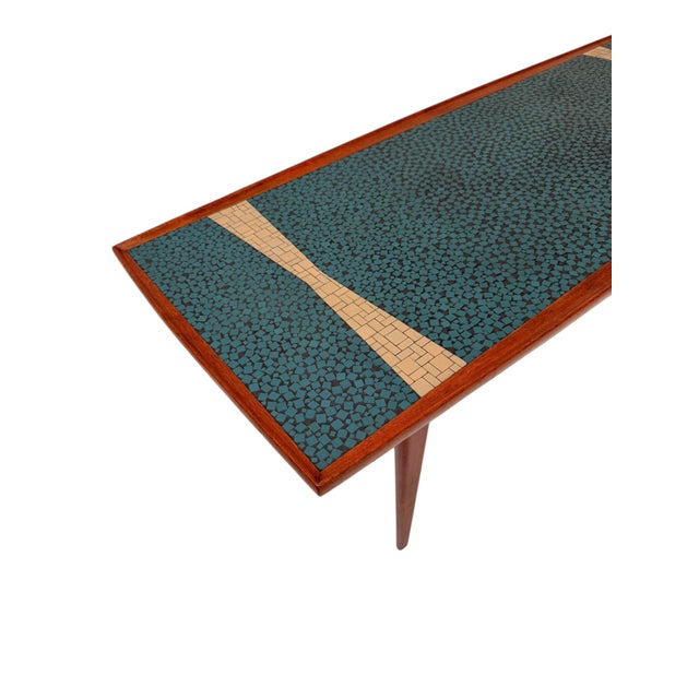 Wood Mid-Century Modern Coffee Table with Mosaic Top from Berthold Muller, 1950s For Sale - Image 7 of 11