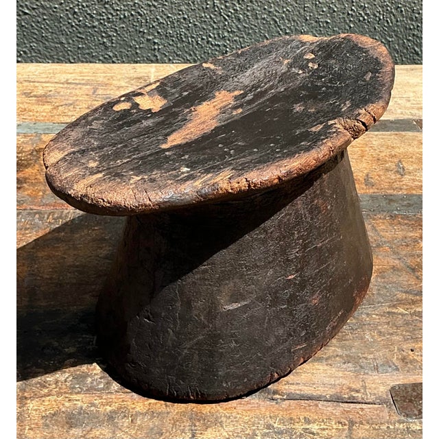 Contemporary Vintage Brazilian Carved Wood Head Rest For Sale - Image 3 of 12