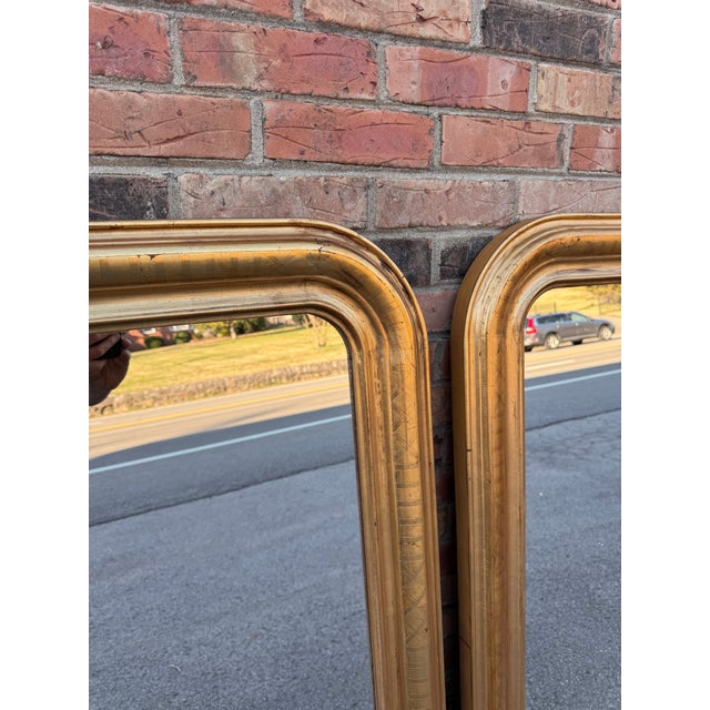 Gold Matching Pair of Louis Phillippe Mirrors For Sale - Image 8 of 15