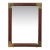 Vintage Solid Wood Wall Mirror With Campaign Brass Hardware For Sale