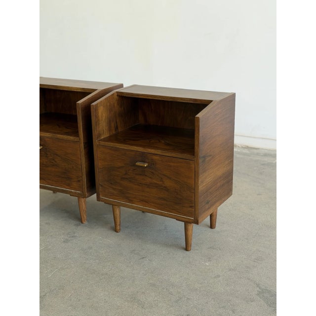 1960s Vintage Rosewood Nightstands - Pair For Sale - Image 5 of 14