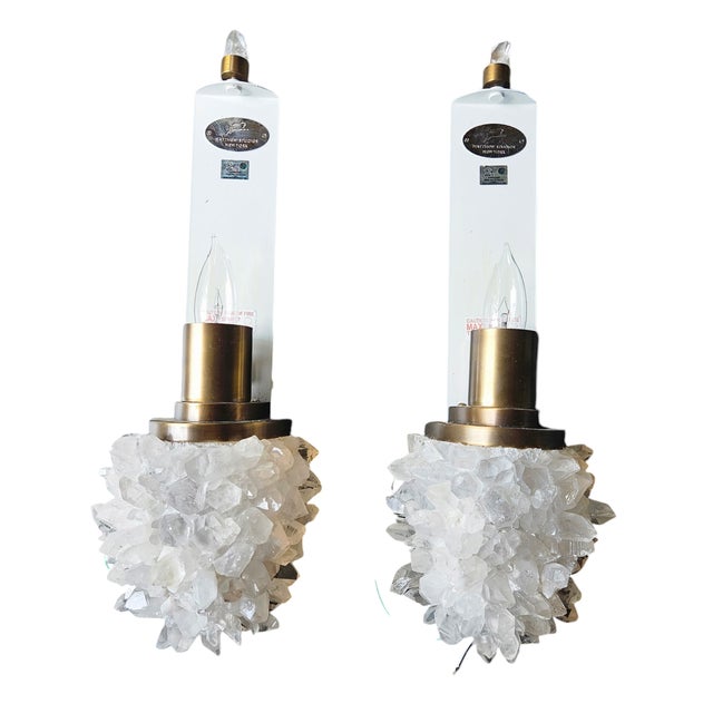 Modern Michael Studios Roclk Quartz Sconces - a Pair For Sale - Image 3 of 10