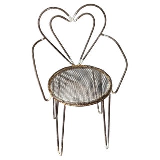 Set of Heart Shaped Garden Chairs by Mathieu Matégot for Atelier Matégot, 1950s For Sale