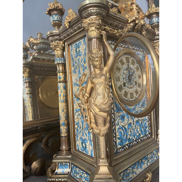 Tiffany & Co 18th Century French Empire Mantle Clock/Candelabra Set For Sale - Image 11 of 12