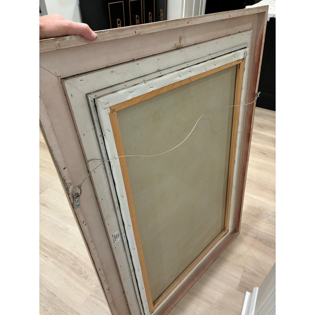 Textile Vintage Framed Landscape Oil Print on Canvas For Sale - Image 7 of 9